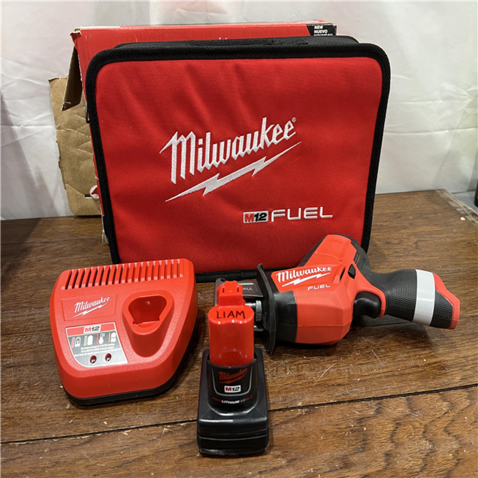 AS-ISMilwaukee M12 FUEL 12-Volt Lithium-Ion Brushless Cordless HACKZALL Reciprocating Saw Kit W/ Free M12 2.0Ah Compact Battery