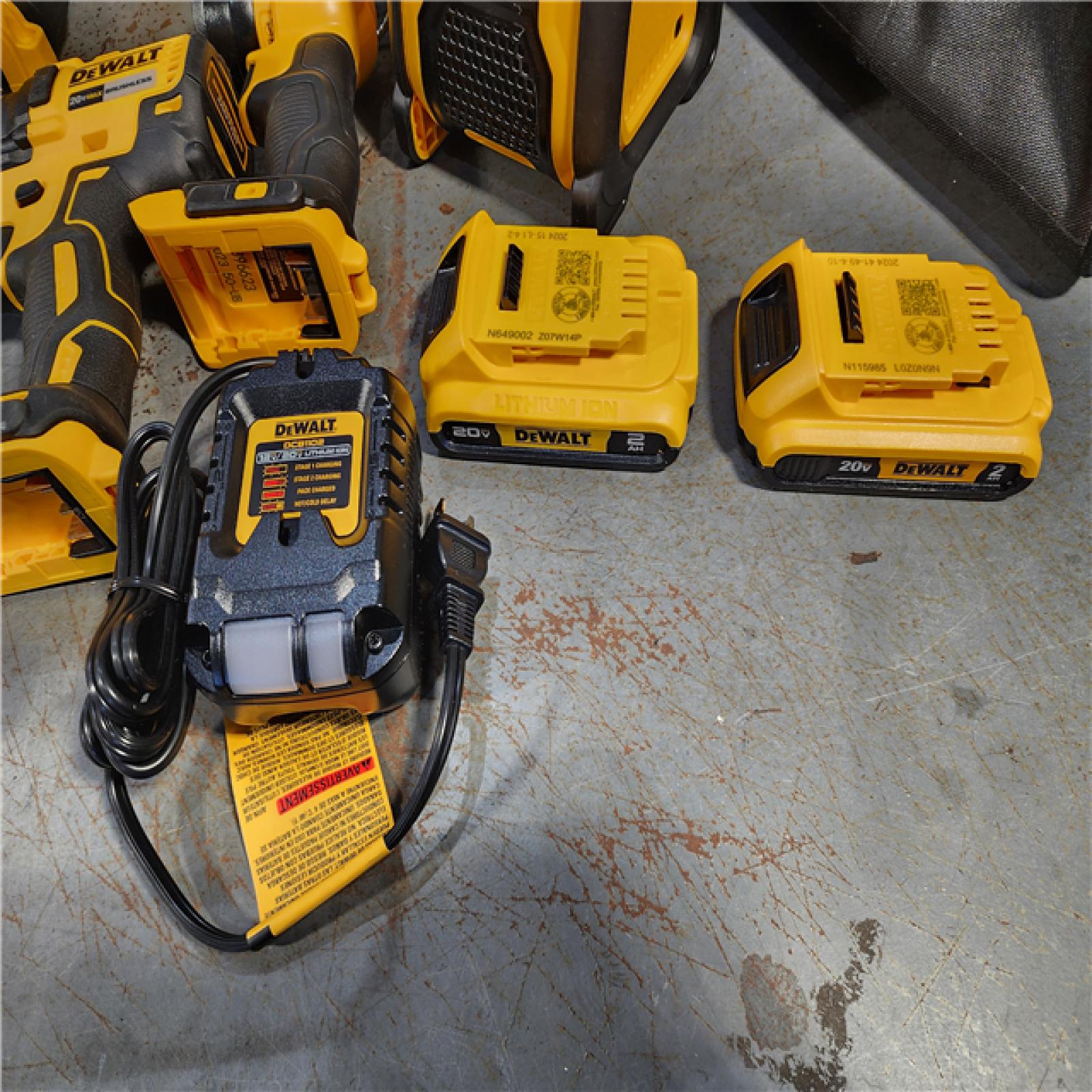 HOUSTON LOCATION - AS-IS DEWALT 20-Volt Max Lithium-Ion 9-Tool Cordless Combo Kit with Two 2.0 Ah Batteries, Charger and 2 Bags