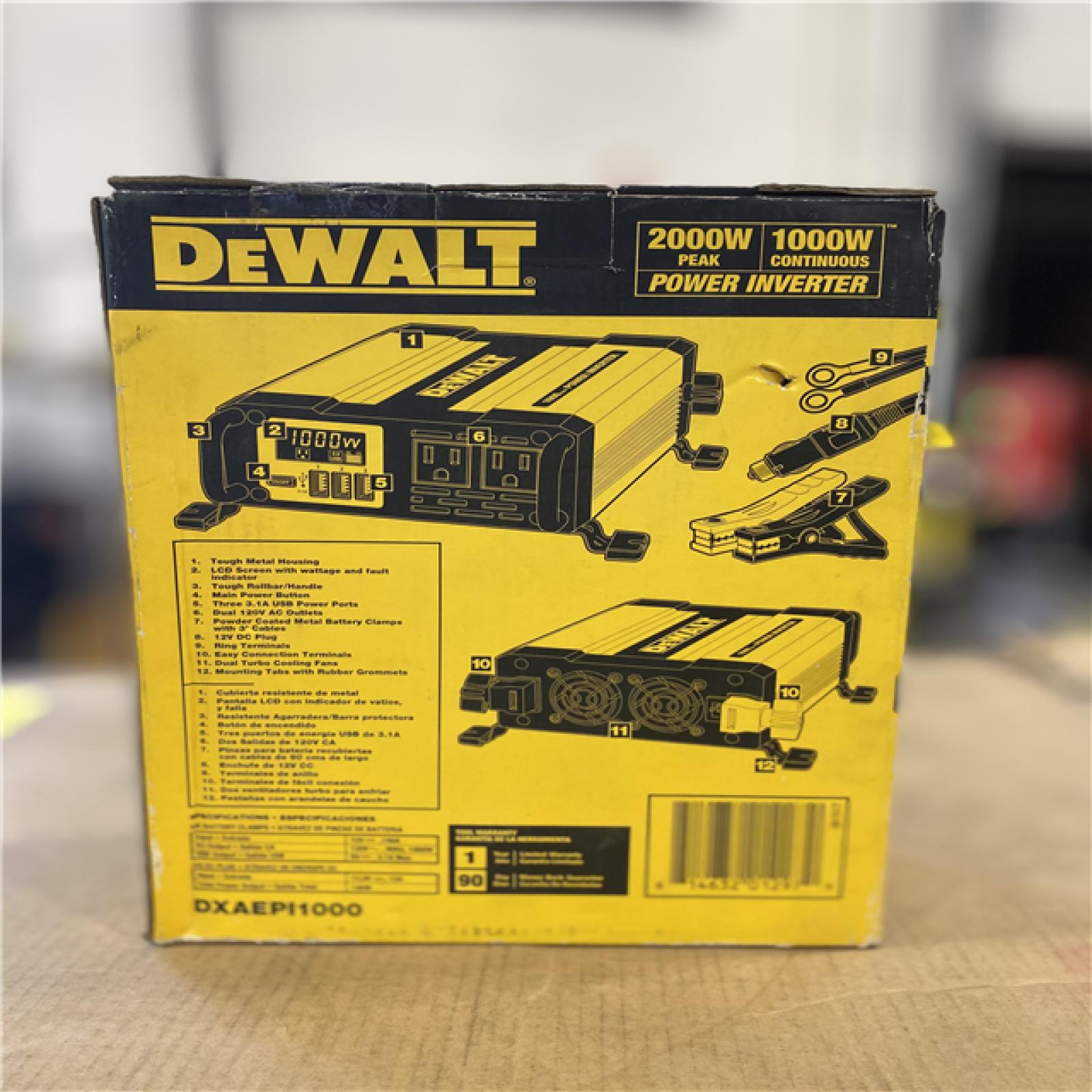 NEW! - DEWALT 1000-Watt Portable Car Power Inverter with Triple USB Ports