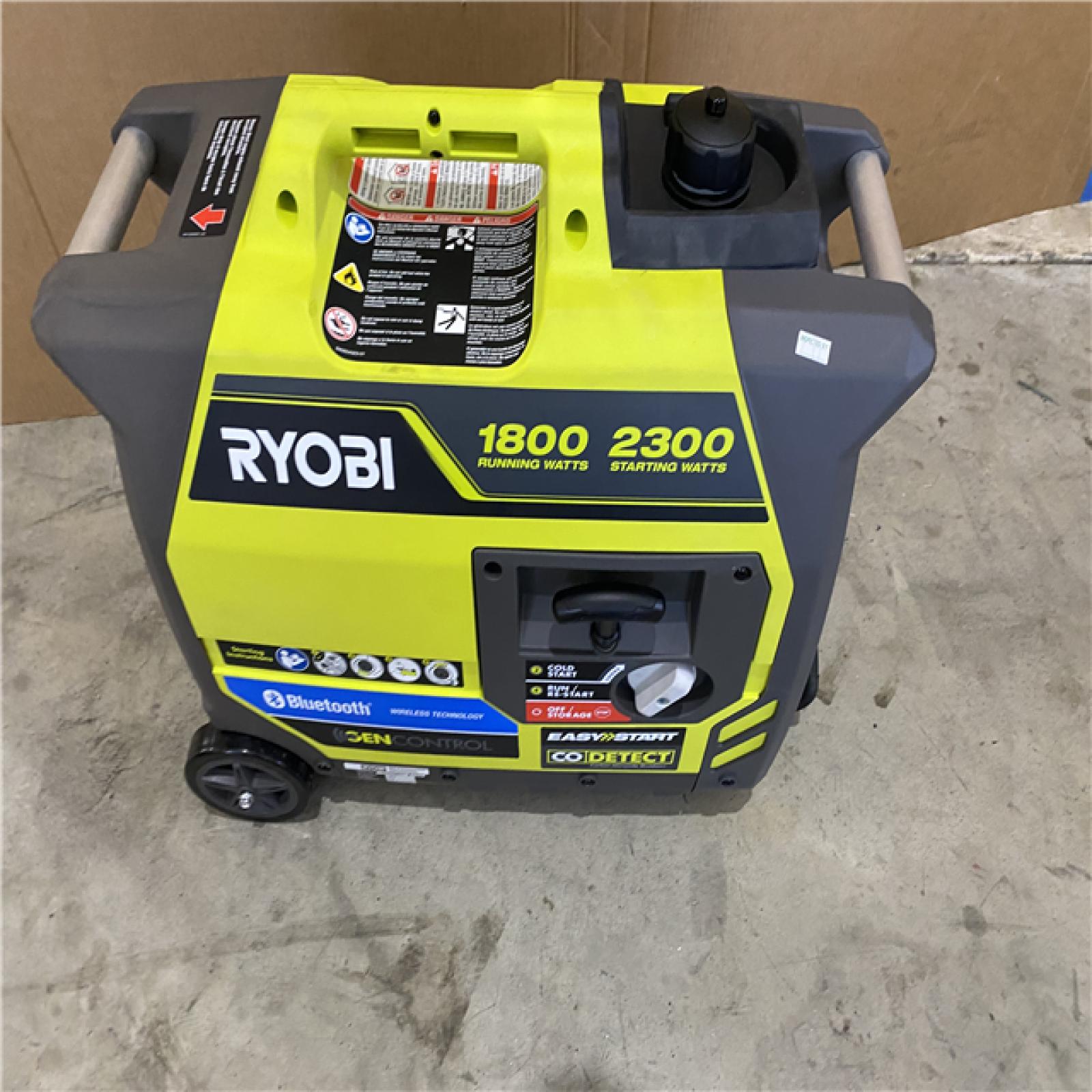 Houston location AS-IS RYOBI 2,300-Watt Recoil Start Bluetooth Super Quiet Gasoline Powered Digital Inverter Generator with CO Shutdown Sensor