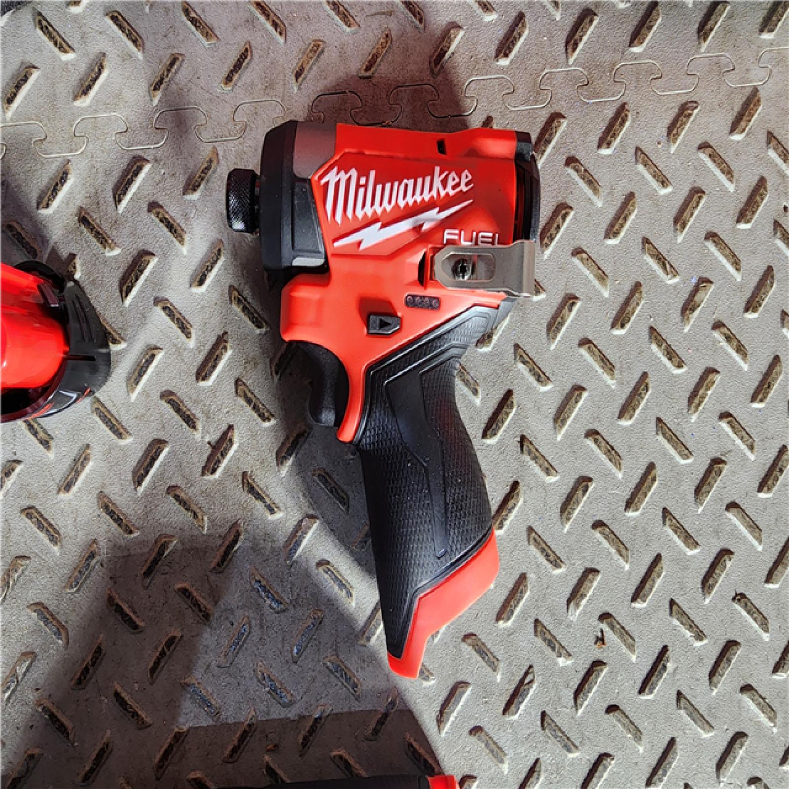 HOUSTON LOCATION - AS-IS (APPEARS LIKE NEW) Milwaukee 3453-22HSR M12 FUEL 12V Lithium-Ion Cordless 3/8 in. Ratchet and 1/4 in. Impact Driver Kit