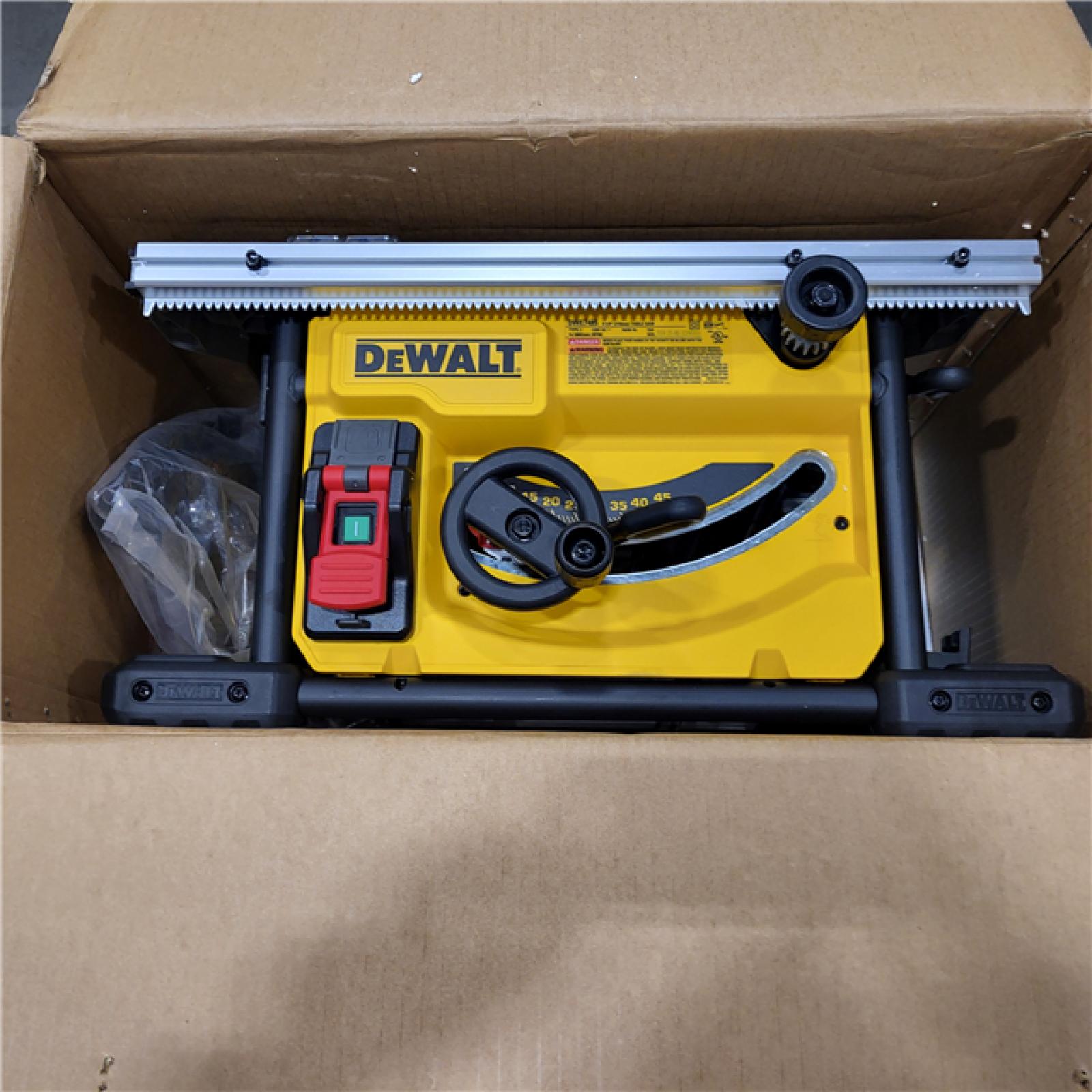 AS-IS DEWALT 15 Amp Corded 8-1/4 in. Compact Portable Jobsite Tablesaw (Stand Not Included)