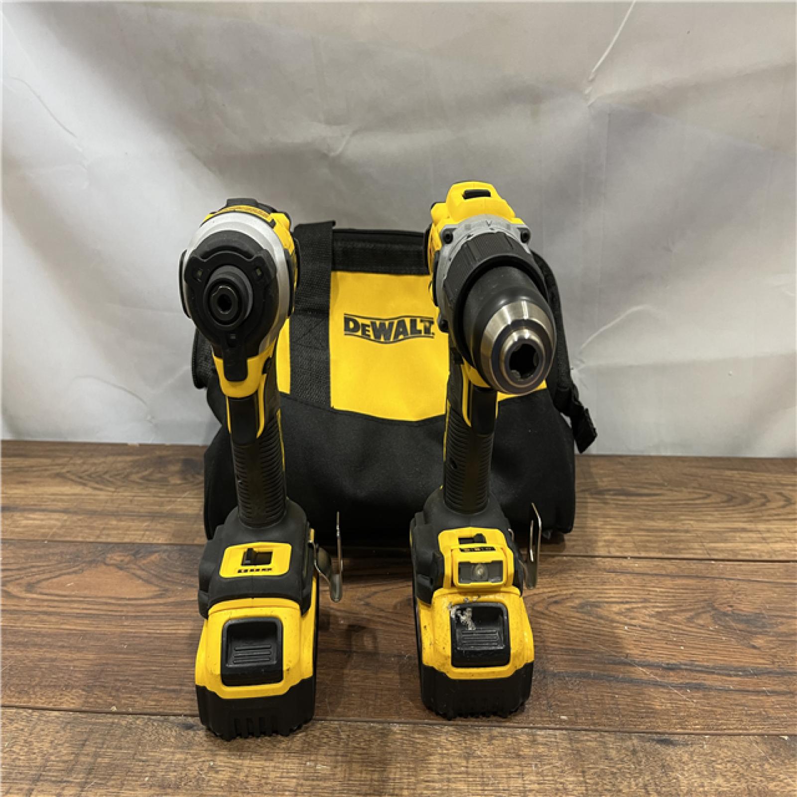 AS IS DEWALT 20V MAX XR Hammer Drill and ATOMIC Impact Driver 2 Tool Cordless Combo Kit with (2) 4.0Ah Batteries, Charger, and Bag