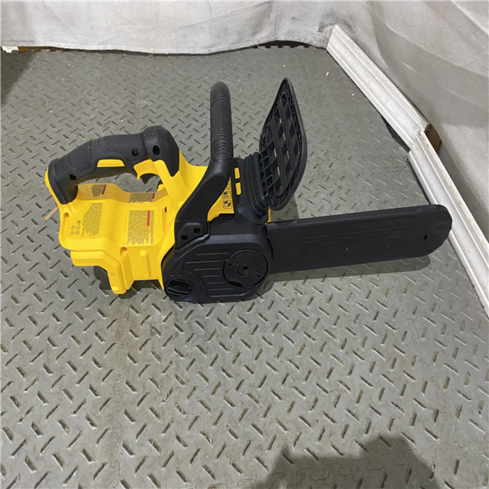 Houston location AS-IS DEWALT 20V MAX 12in. Brushless Cordless Battery Powered Chainsaw (Tool Only)