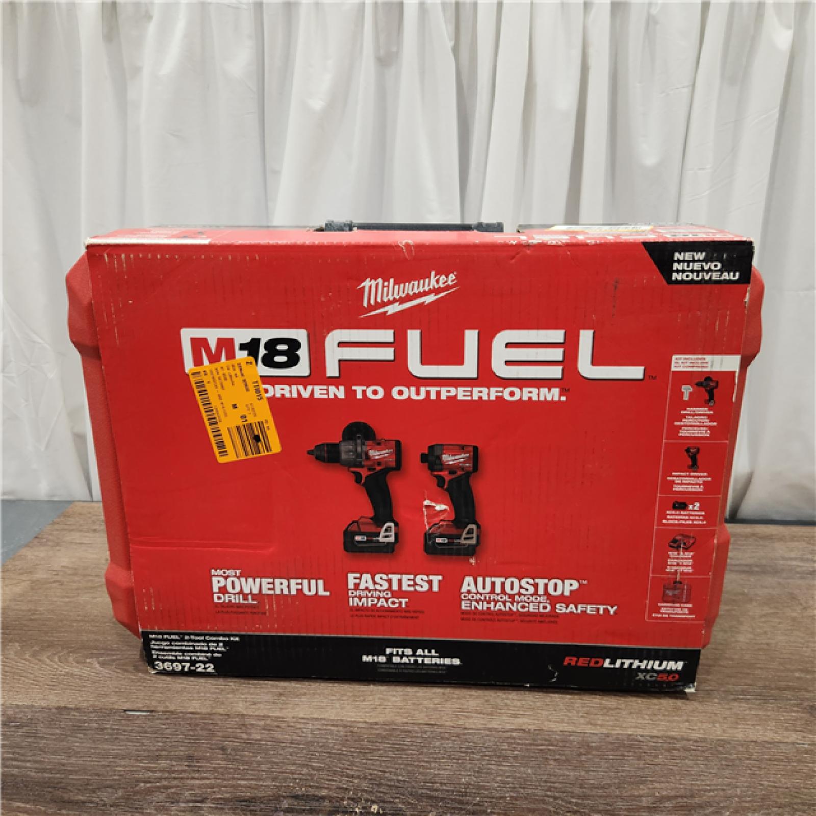 AS-IS Milwaukee M18 FUEL 18V Lithium-Ion Brushless Cordless Hammer Drill and Impact Driver Combo Kit (2-Tool) with 2 Batteries