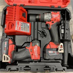 AS-IS MILWAUKEE M18 FUEL 18V Lithium-Ion Brushless Cordless Hammer Drill and Impact Driver Combo Kit (2-Tool) with 2 Batteries