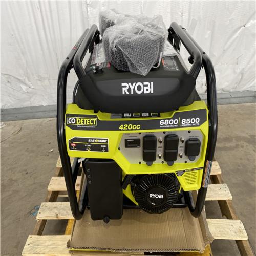 Houston Location - AS-IS Ryobi EasyStart Generator 6,800 Running Watts 8,500Starting Watts