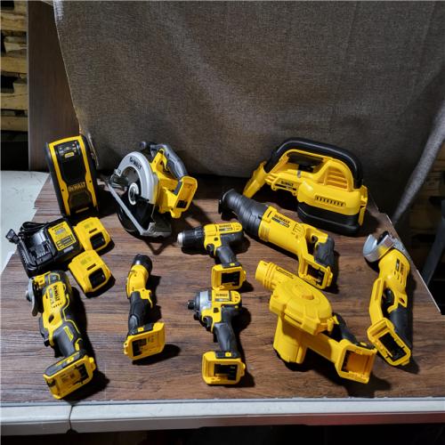 CALIFORNIA NEW DEWALT 10-TOOL COMBO KIT (2 BATTERIES, 1 CHARGER, 2 BAGS INCLUDED)