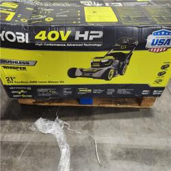 DALLAS LOCATION - AS-IS RYOBI 40V HP Brushless Whisper Series 21. in Walk Behind Self-Propelled All Wheel Drive Mower - (2) 6.0 Ah Batteries