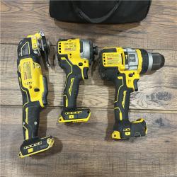 AS-IS DEWALT 20-Volt Lithium-Ion Cordless 3-Tool Combo Kit with FLEXVOLT 9 Ah and 20V 6 Ah Batteries and Charger