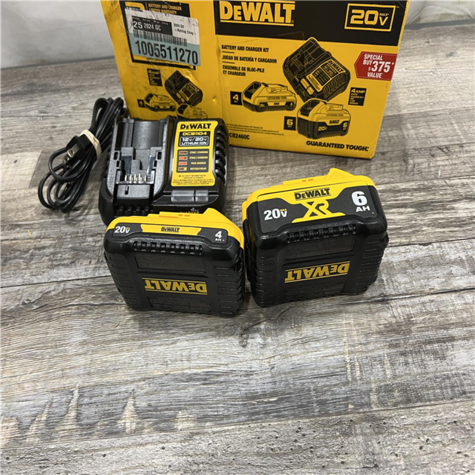 AS-IS DEWALT 20V MAX Lithium-Ion 6.0Ah and 4.0Ah Battery and Charger Starter Kit