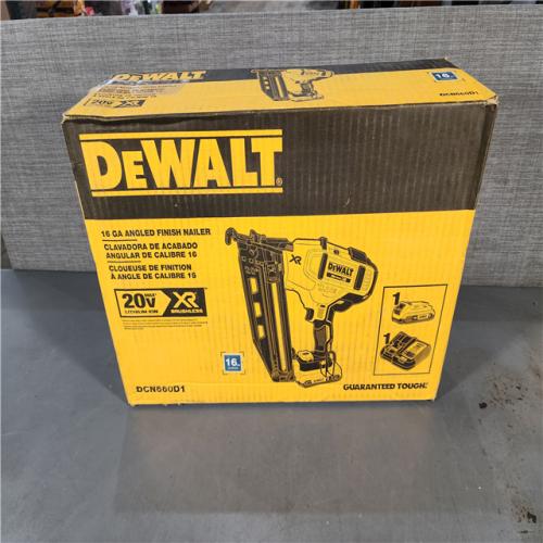 HOUSTON LOCATION - AS-IS DeWalt DCN660D1 20V 16 Gauge Cordless Angled Finish Nailer Kit W/ 2Ah Battery