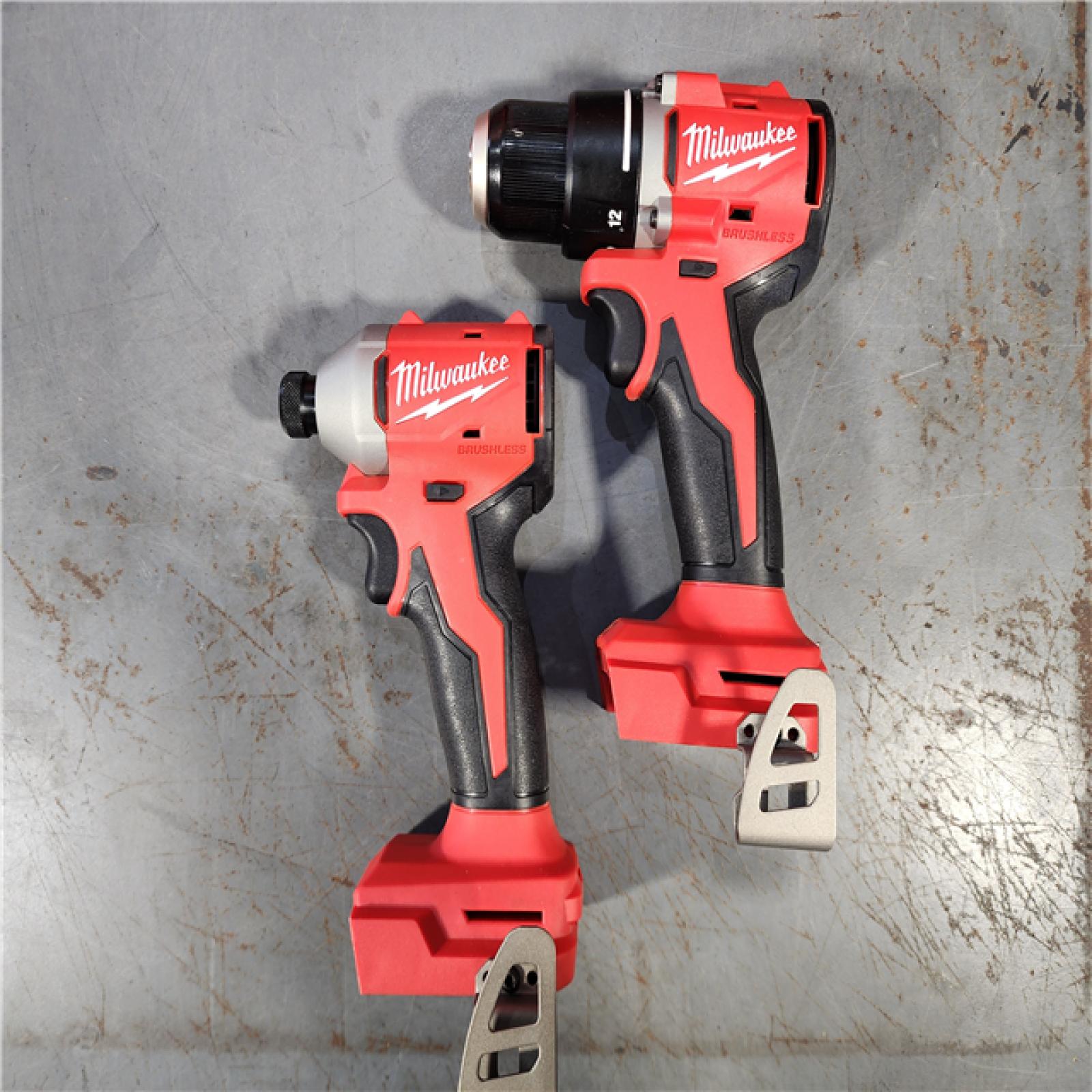 HOUSTON LOCATION - AS-IS M18 18V Lithium-Ion Brushless Cordless Compact Drill/Impact Combo Kit (2-Tool) W/(2) 2.0 Ah Batteries, Charger & Bag