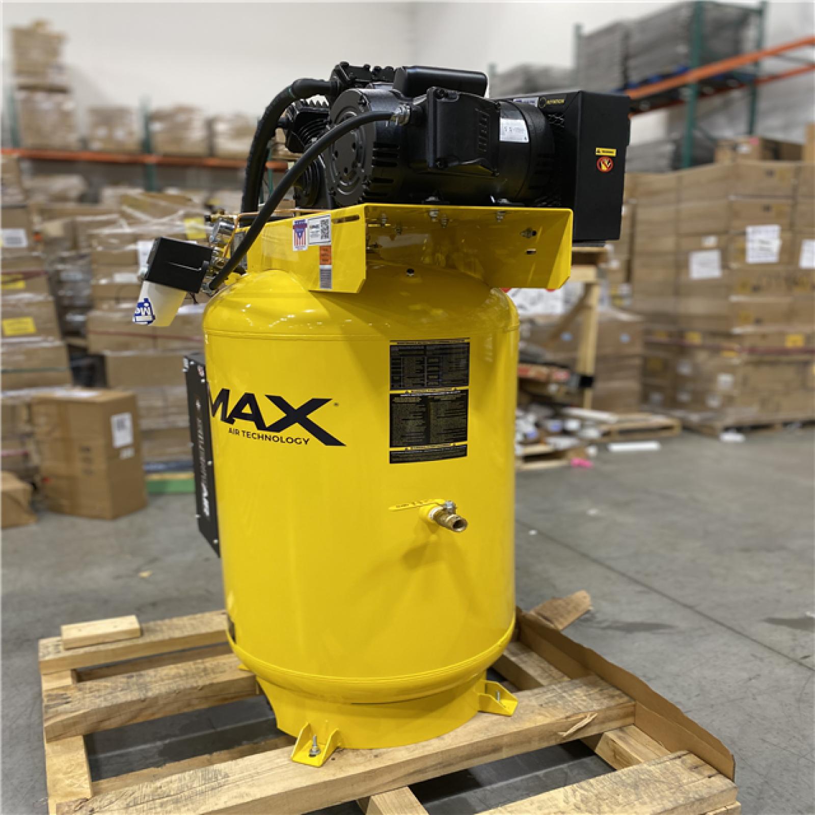 DALLAS LOCATION - EMAX 80 Gal. 175 PSI 5 HP 2-Cylinder 1-Phase Silent Air Electric Air Compressor with Isolator Pads and Auto Drain