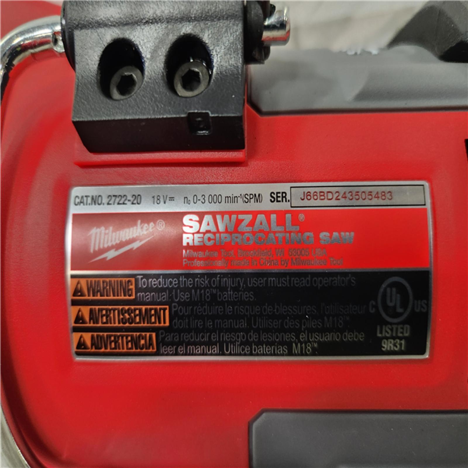 Phoenix Location NEW Milwaukee M18 FUEL 18V Lithium-Ion Brushless Cordless Super SAWZALL Orbital Reciprocating Saw (Tool-Only)