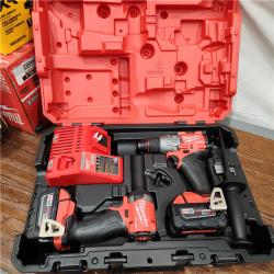 AS-IS Milwaukee M18 FUEL 18V Lithium-Ion Brushless Cordless Hammer Drill and Impact Driver Combo Kit (2-Tool) with 2 Batteries