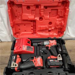 AS-IS Milwaukee M18 FUEL 18V Lithium-Ion Brushless Cordless Hammer Drill and Impact Driver Combo Kit (2-Tool) with 2 Batteries