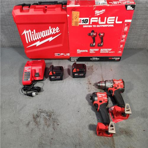 HOUSTON LOCATION - AS-IS Milwaukee M18 FUEL 18V Lithium-Ion Brushless Cordless Hammer Drill and Impact Driver Combo Kit (2-Tool) with 2 Batteries