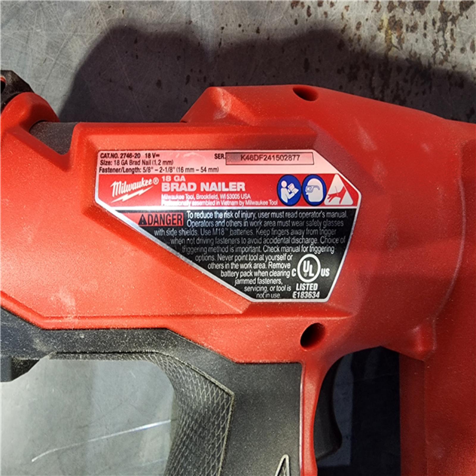 HOUSTON LOCATION - AS-IS Milwaukee M18 Fuel 18V Brushless 18-Gauge Brad Nailer 2746-20 (Bare Tool)