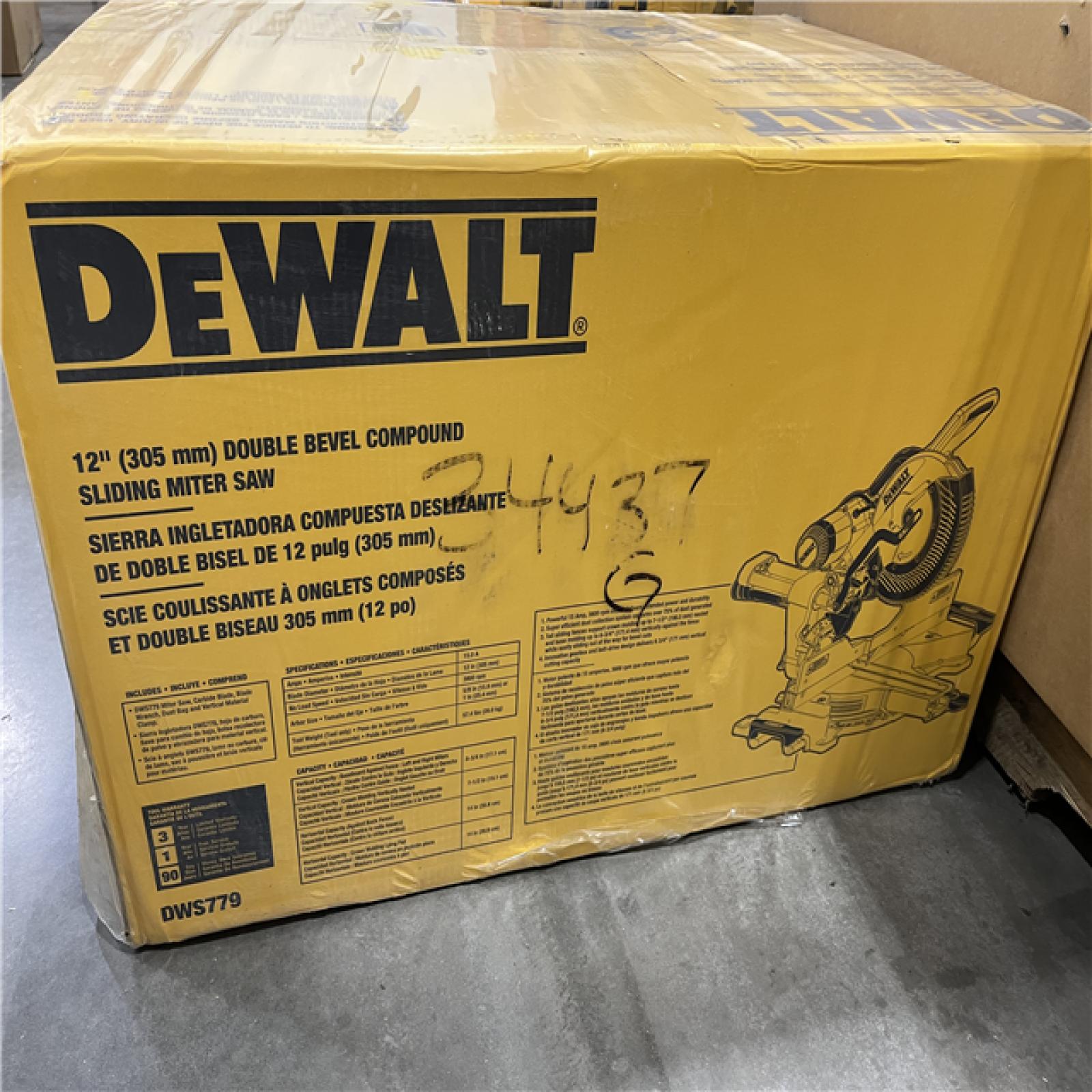 NEW DEWALT 15 Amp Corded 12 in. Double Bevel Sliding Compound Miter Saw, Blade Wrench and Material Clamp