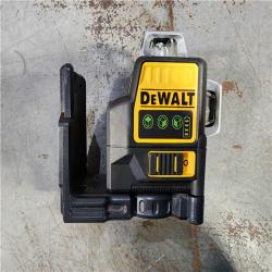 HOUSTON LOCATION - AS-IS DEWALT 12V MAX Lithium-Ion 100 Ft. Green Self-Leveling 3-Beam 360 Degree Laser Level with 2.0Ah Battery, Charger and Case