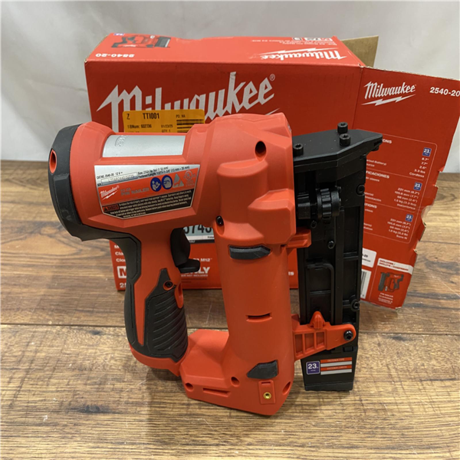 AS IS Milwaukee 2540-20 12V 23 Gauge Cordless Pin Nailer (Tool Only)