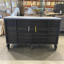 DALLAS LOCATION -  Husky Tool Storage 84 in. W x 24 in. D Heavy Duty Mobile Workbench Tool Chest with Stainless Steel Work Top in Matte Black