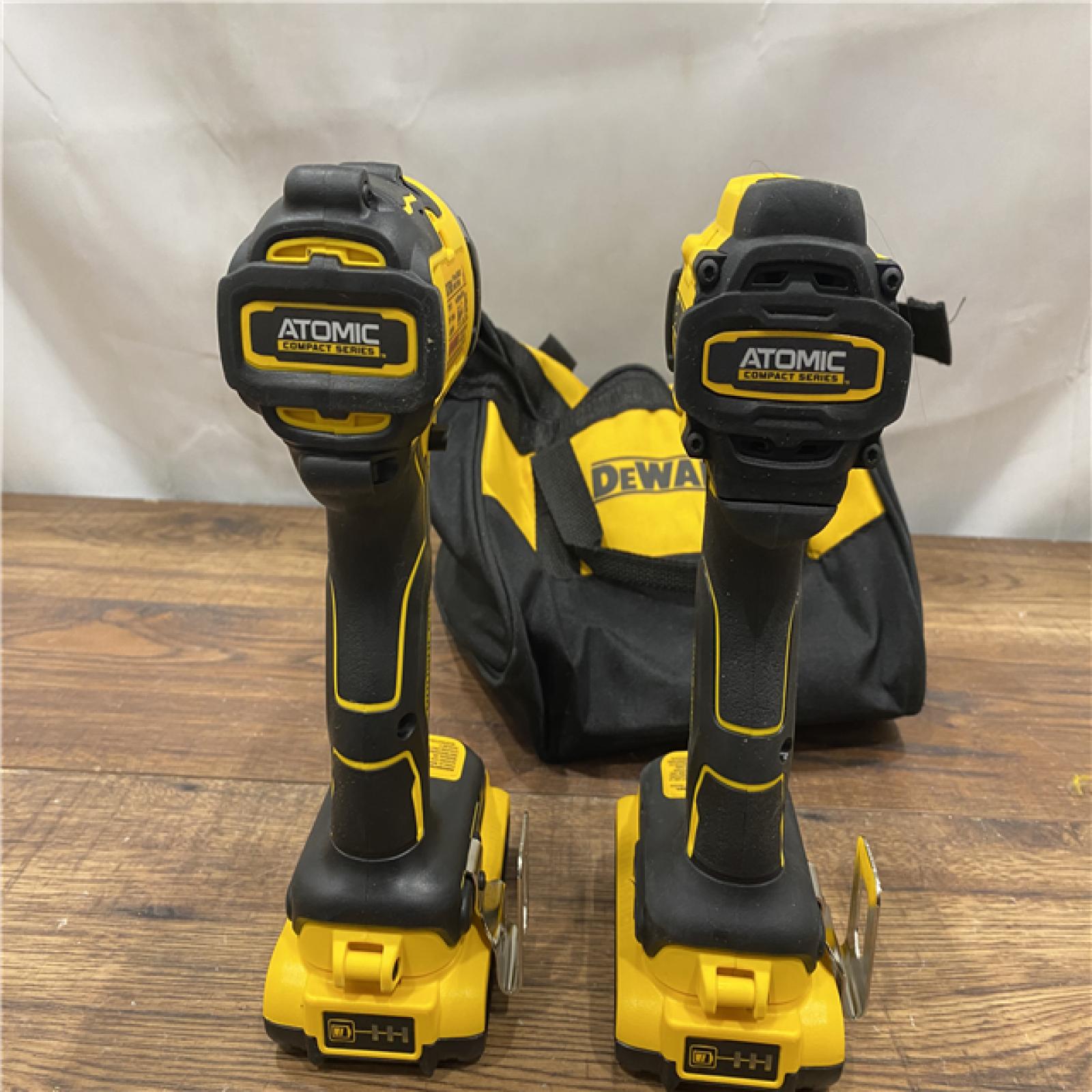 AS IS Dewalt DCK225D2 20V MAX ATOMIC Brushless Compact Lithium-Ion 1/2 in. Cordless Drill Driver and 1/4 in. Impact Driver Combo Kit with 2 Batteries 2 Ah