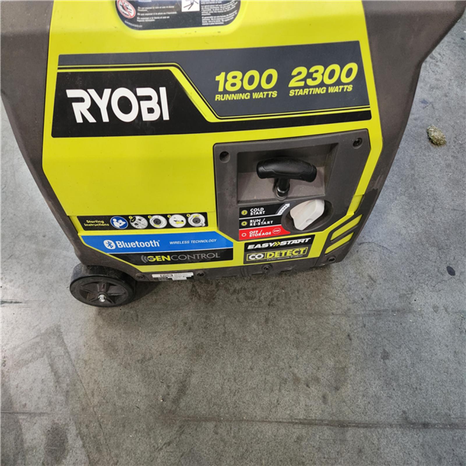 California AS-IS Ryobi 2 300-Watt Recoil Start Bluetooth Super Quiet Gasoline Powered Digital Inverter Generator with CO Shutdown Sensor