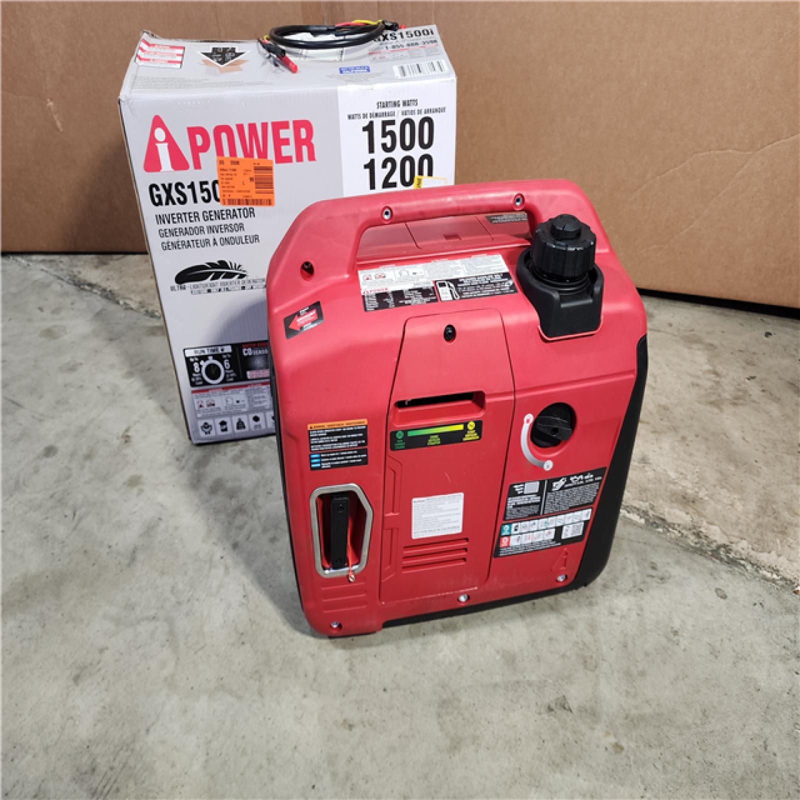 HOUSTON LOCATION - AS-IS 1500-Watt Recoil Start Gasoline Powered Ultra-Light Inverter Generator with 60cc OHV Engine and CO Sensor Shutdown