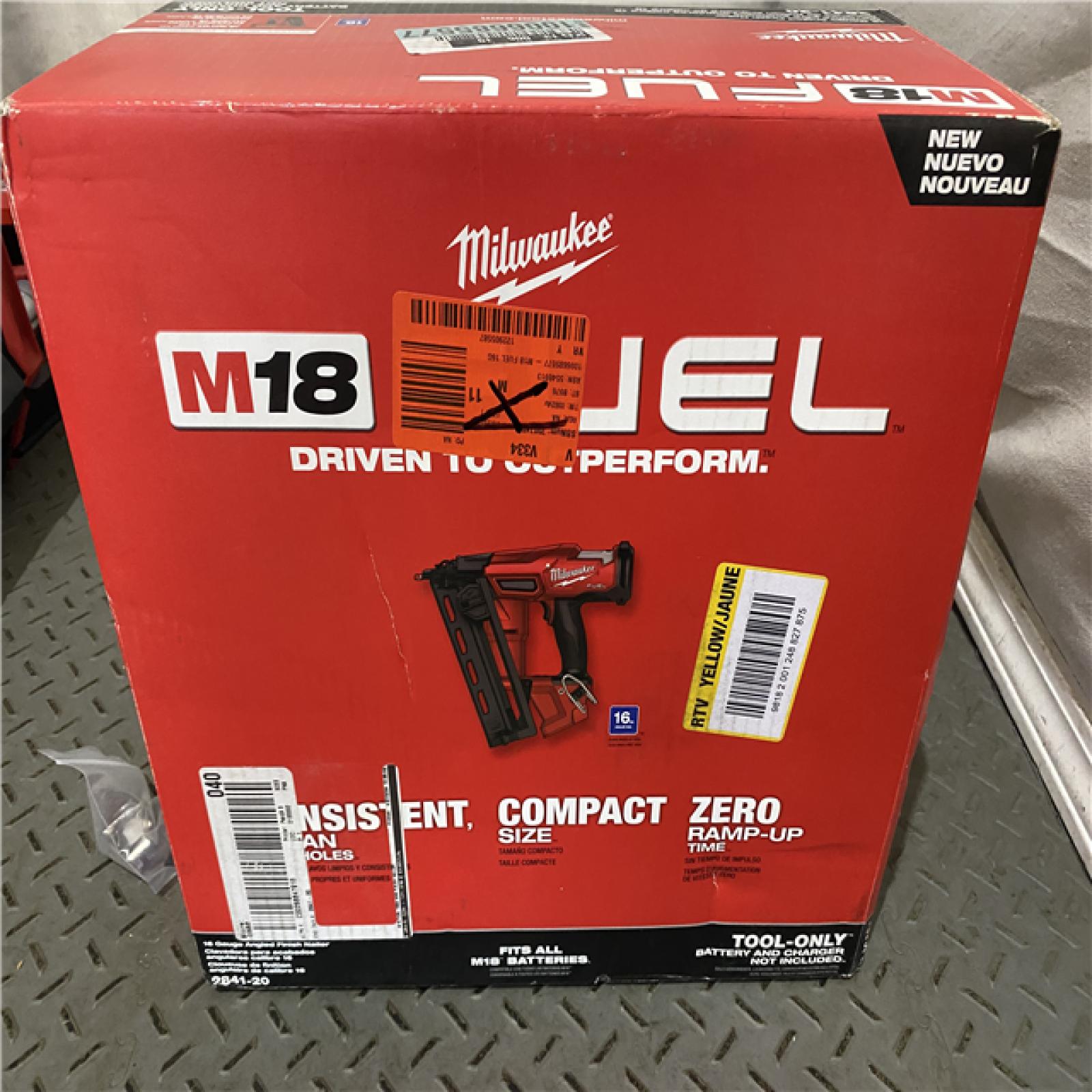 Houston location AS-IS Milwaukee 2841-20 18V Cordless Gen II 16 Gauge Angled Finish Nailer (Tool Only)