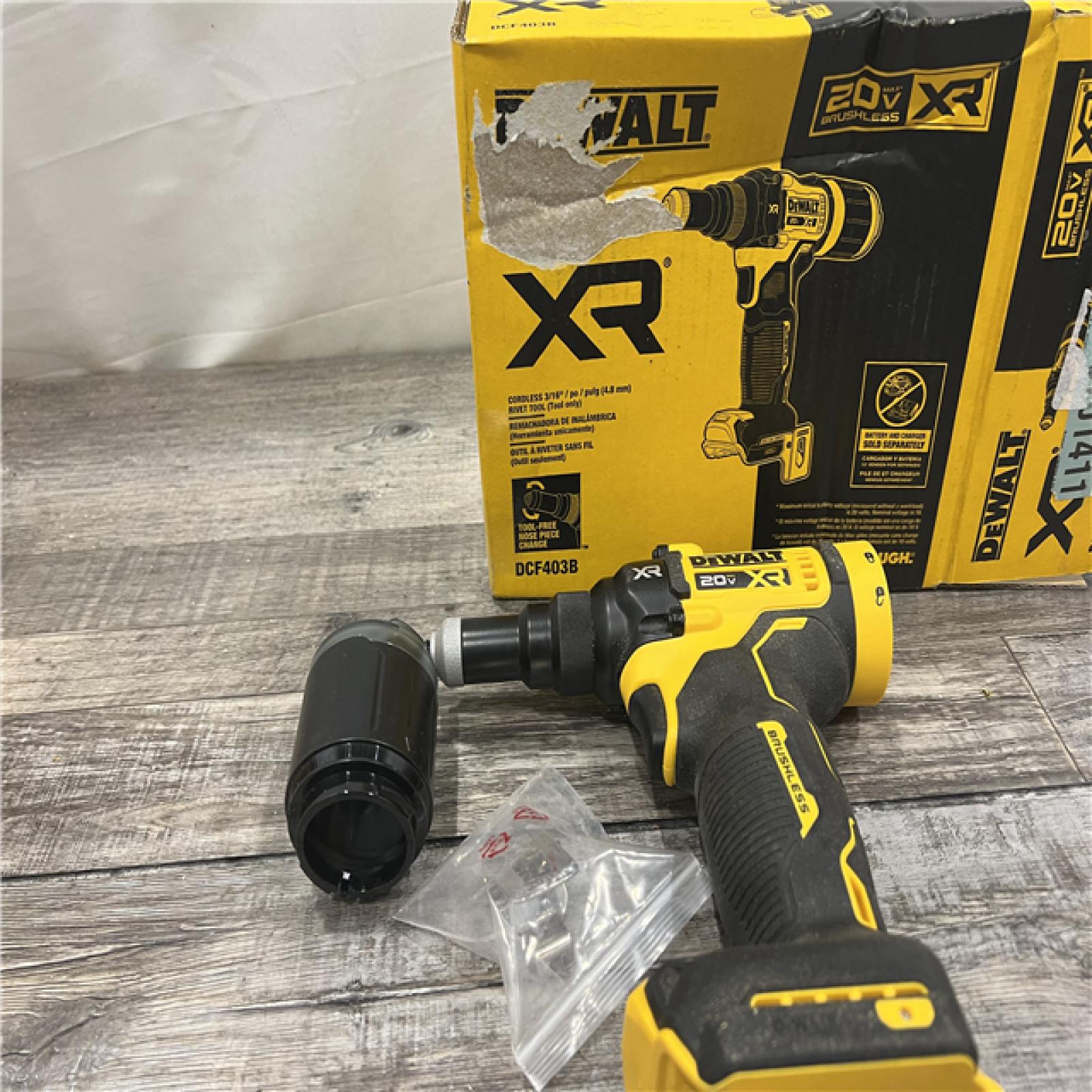 AS-IS DEWALT 20V MAX XR Cordless Rivet Tool  3/16   Bare Tool Only DCF403B