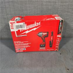 HOUSTON LOCATION - AS-IS (APPEARS LIKE NEW) M12/M18 12/18V Lithium-Ion Cordless 3/8 in. Ratchet and 1/2 in. High Torque Impact Wrench with Friction Ring Combo Kit