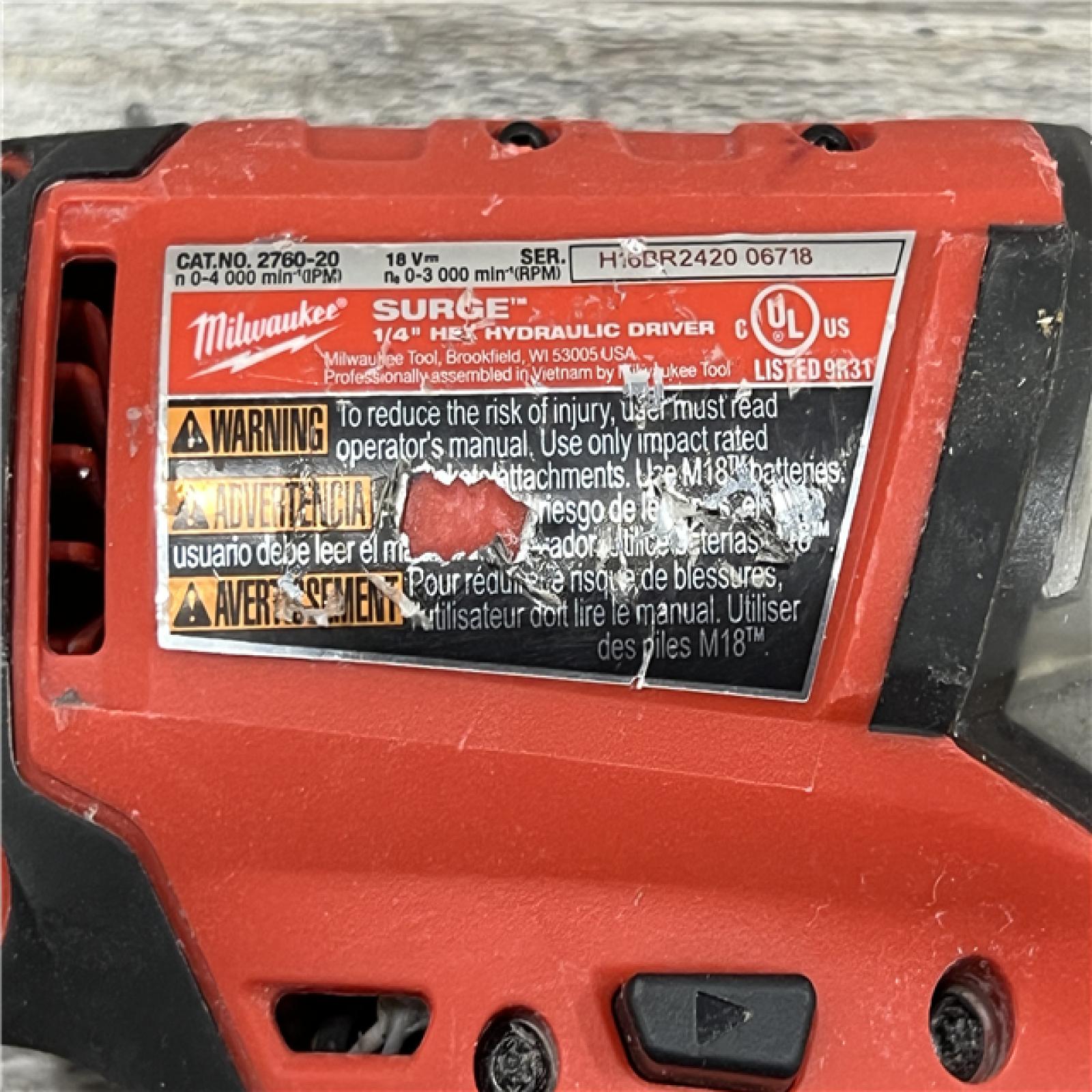 AS-IS Milwaukee 2760-20 Fuel Surge 18V Cordless Drill/Driver Bare Tool