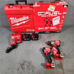 HOUSTON LOCATION - AS-IS (APPEARS LIKE NEW) Milwaukee M18 FUEL 18V Lithium-Ion Brushless Cordless Hammer Drill and Impact Driver Combo Kit (2-Tool) with 2 Batteries