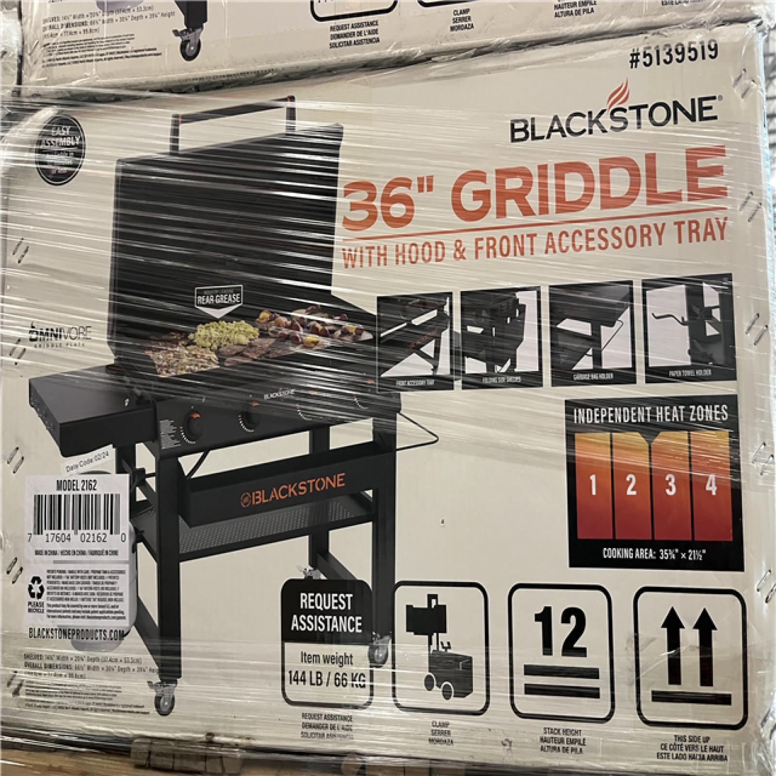 DALLAS LOCATION - NEW! Blackstone 36 in Culinary Omnivore Griddle with Hood 4-Burner PALLET - (4 UNITS)