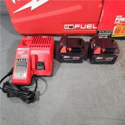 HOUSTON LOCATION - AS-IS (APPEARS LIKE NEW) Milwaukee M18 FUEL 18V Lithium-Ion Brushless Cordless Hammer Drill and Impact Driver Combo Kit (2-Tool) with 2 Batteries