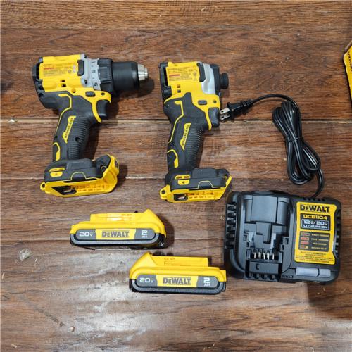 AS-IS 20V MAX XR Cordless Drill/Driver, ATOMIC Impact Driver 2 Tool Combo Kit, (2) 2.0Ah Batteries, Charger, and Bag