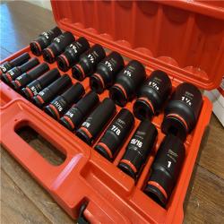 AS-IS Milwaukee 1/2 in Drive IMPACT SOCKET SET, SAE, 19 Pcs