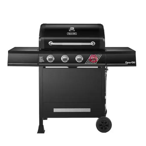 DALLAS LOCATION - Dyna-Glo 4-Burner Propane Gas Grill in Matte Black with TriVantage Multifunctional Cooking System