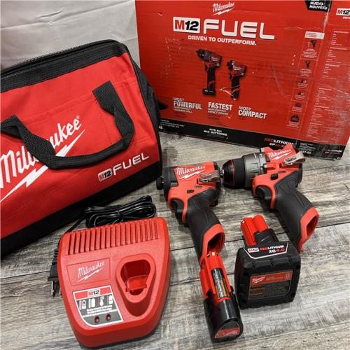 AS-IS Milwaukee 3497-22 12V Brushless Hammer Drill and Impact Driver Combo Kit