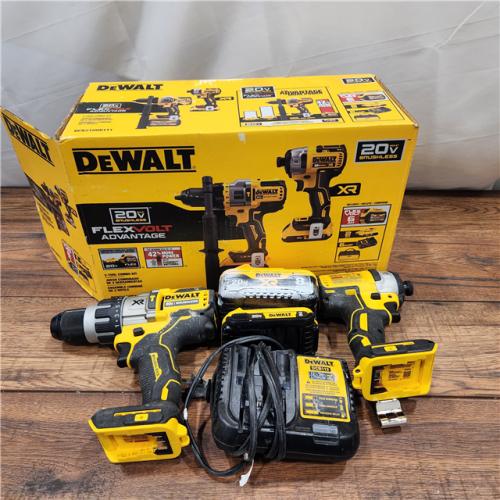 AS-IS 20V MAX Cordless Brushless Hammer Drill/Driver 2 Tool Combo Kit with FLEXVOLT ADVANTAGE