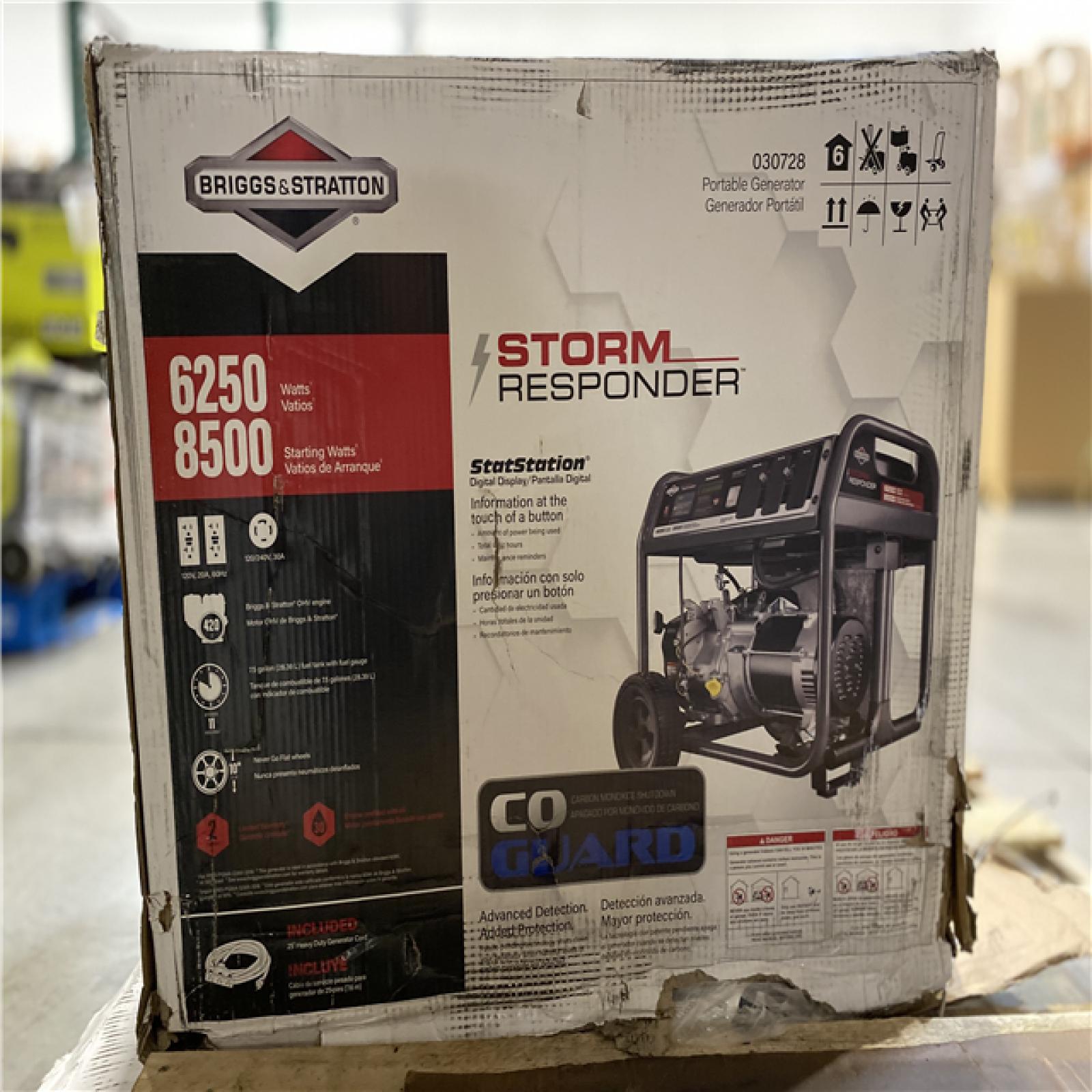 DALLAS LOCATION- Briggs & Stratton Storm Responder 6,250-Watt Gasoline Powered Recoil Start Portable Generator with OHV Engine