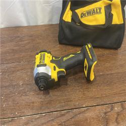 AS-ISDEWALT ATOMIC 20V MAX Lithium-Ion Cordless 1/4 in. Brushless Impact Driver Kit, 5 Ah Battery, Charger, and Bag