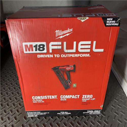 Houston location AS-IS Milwaukee 2839-20 M18 FUEL 15 Ga. 18 Volt Brushless Angled Finish Nailer