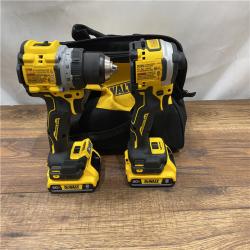 AS IS DEWALT 20V MAX XR Cordless Drill/Driver, ATOMIC Impact Driver 2 Tool Combo Kit, (2) 2.0Ah Batteries, Charger, and Bag