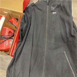 AS-IS Milwaukee 2X-Large M12 12-Volt Lithium-Ion Cordless Black Heated Jacket Hoodie Kit