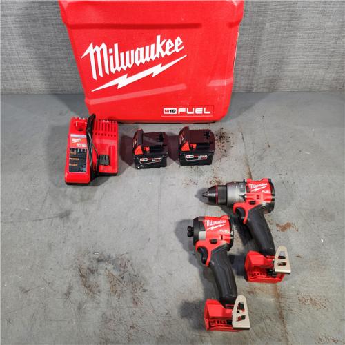 HOUSTON LOCATION - AS-IS (APPEARS LIKE NEW) Milwaukee M18 FUEL 18V Lithium-Ion Brushless Cordless Hammer Drill and Impact Driver Combo Kit (2-Tool) with 2 Batteries