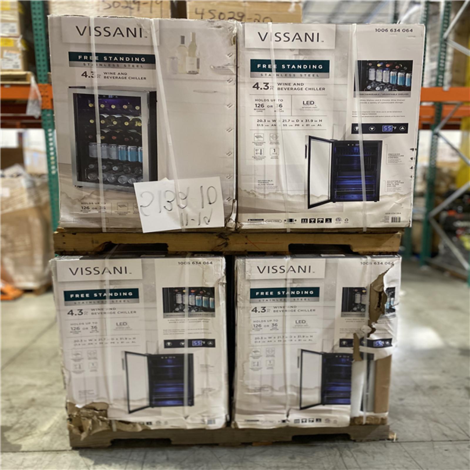 DALLAS LOCATION - Vissani 4.3 Cu. ft. Wine and Beverage Cooler in Stainless Steel PALLET -(8 UNITS)