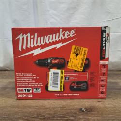 GOOD Milwaukee M18 18V Cordless Brushed 2 Tool Drill/Driver and Impact Driver Kit